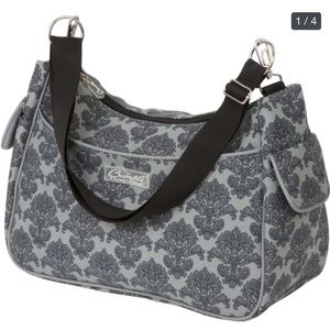 Bumble Taylor grey damask transitional diaper tote bag